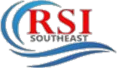 Logo with "RSI Southeast" in red text, accented by two blue wave-like curves.